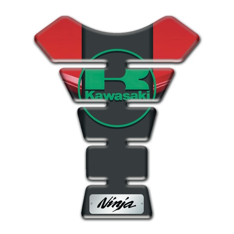 Kawasaki Tank Guard Pads Red Black Background and Green Logo Design 