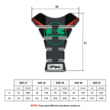 Kawasaki Tank Protector Red Lights base Green Logo 