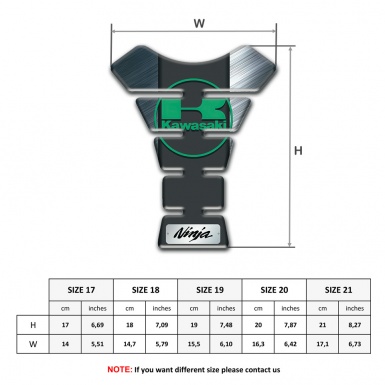Kawasaki Tank Pad Protector Matte Design Base Green Logo 