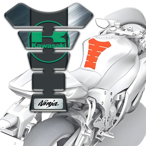 Kawasaki Tank Pad Protector Matte Design Base Green Logo 