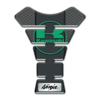Kawasaki Tank Protector dark Gray Base Green Logo 