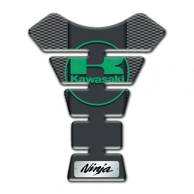 Kawasaki Tank Protector dark Gray Base Green Logo 