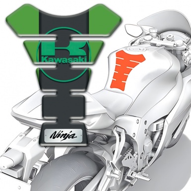 Kawasaki  Tank Pad Protector Green Base Ninja edition