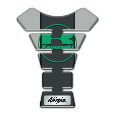 Kawasaki Tank Pad Motorbike Gray Base Green Logo 