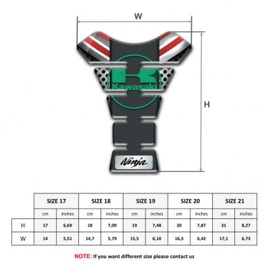 Kawasaki Tank Pad Protector Silicone Sticker High End Vision 