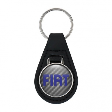 Fiat Keyring Holder Leather Carbon Blue Design