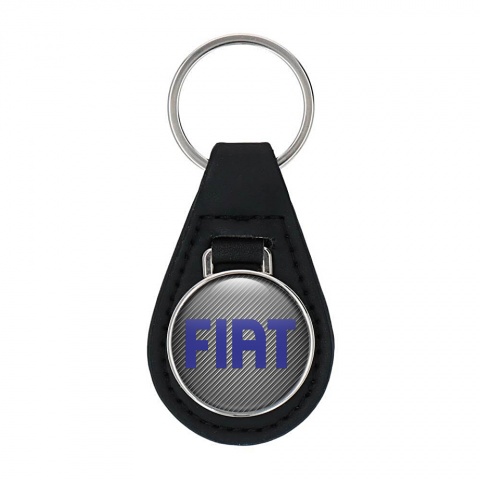 Fiat Keyring Holder Leather Carbon Blue Design