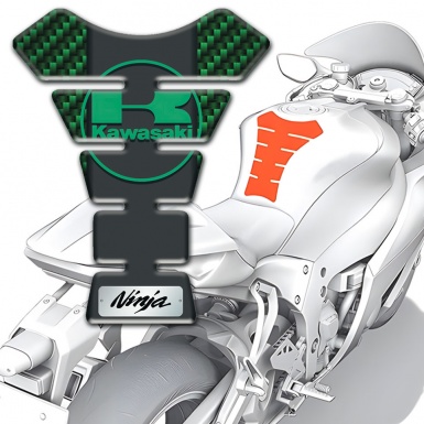 Kawasaki Tank Protector Green Carbon Edition Ninja Style 
