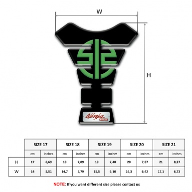 Kawasaki Tank Guard Pads Black Print Green Symbol Logo 
