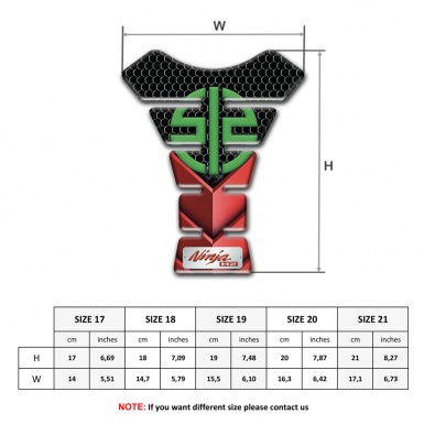 Kawasaki Tank Pad Motorbike Red Black Base Green Symbol Logo 