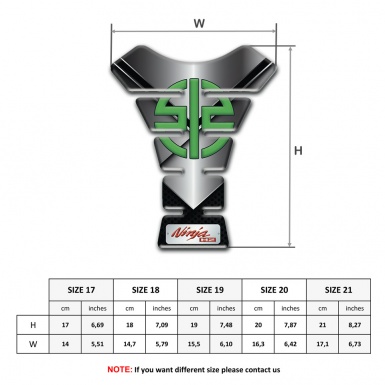 Kawasaki Tank Pad Protector Metal erffect Style 