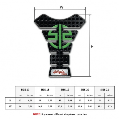 Kawasaki Tank Fuse Perforated Black Base Green Logo 