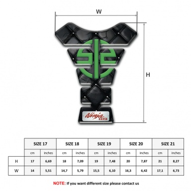 Kawasaki Tank Pad Motorbike Black Leather Effect Base Green Symbol Logo 