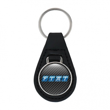 Fiat Key Fob Leather Dark Carbon Blue Classic