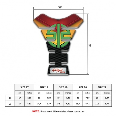 Kawasaki Tank Protector Red Yellow Motive and Stylish Green logo 