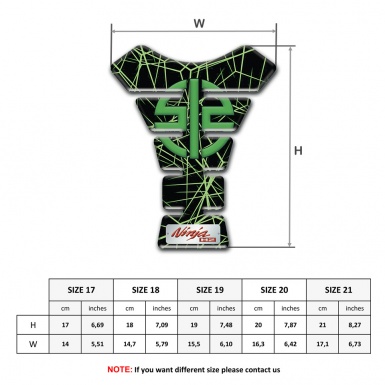 Kawasaki Tank Protector Green Spider web Style Ninja Model 