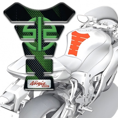 Kawasaki Tank Fuse Black green Diaconal Patterns Ninja Model