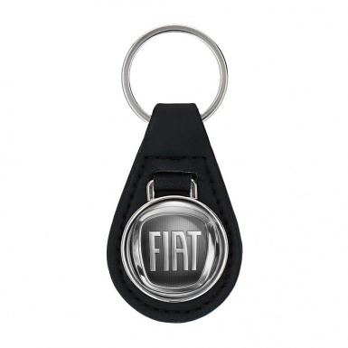 Fiat Keychain Leather Chrome Graphite Design