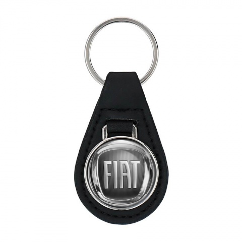Fiat Keychain Leather Chrome Graphite Design