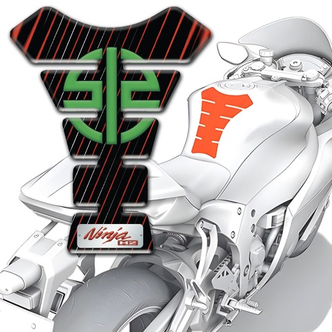 Kawasaki Tank Protector Black Base with Vertikal Stripes Version 