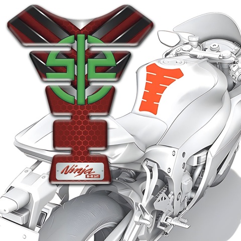 Kawasaki Tank Guard Pads Red with Nikel Details Type 