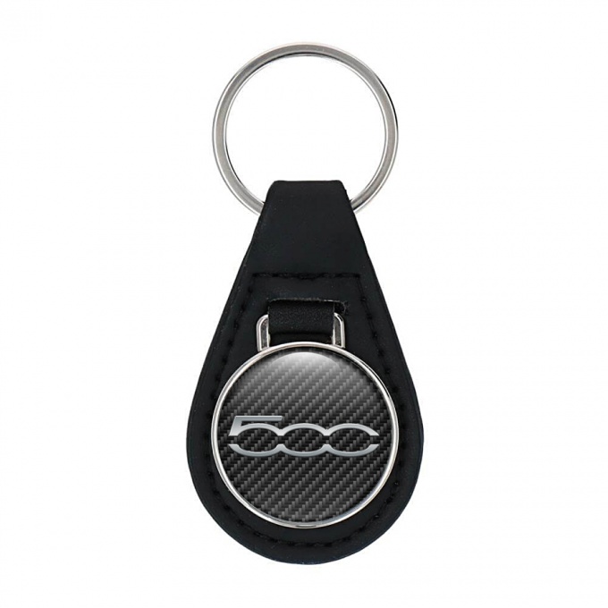 Fiat 500 Key Fob Leather Dark Carbon Edition