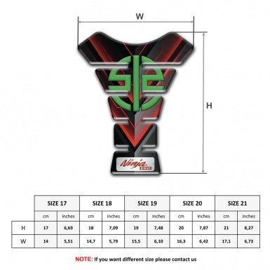 Kawasaki Tank Pad Protector Black with red details Design Ninja H2 Style 