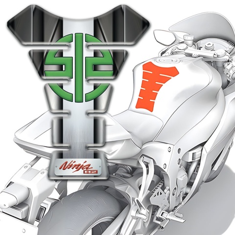 Kawasaki Tank Guard Pads Ninja H2 Style Metal Panel effect Base 