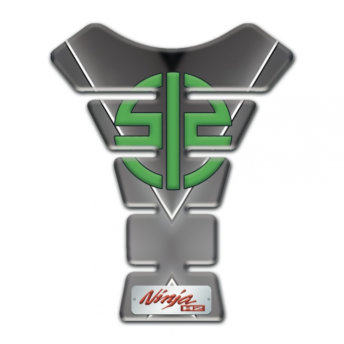 Kawasaki Tank Pad Protector Gray with White V Shape pattern 