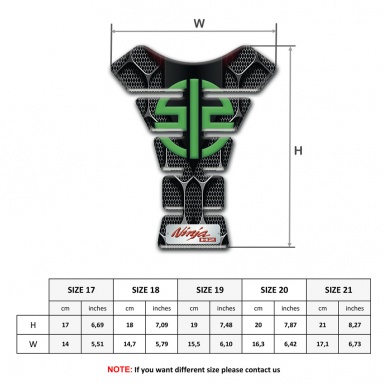 Kawasaki Tank Protector 3D Design with Green logo 