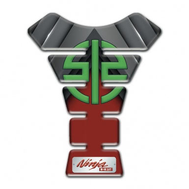 Kawasaki Tank Pad Motorbike Gray Red Style Base Green Logo 