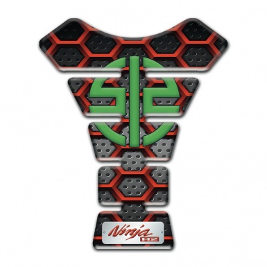 Kawasaki Tank Protector Hexagons Details Green Logo 