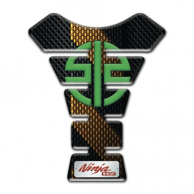 Kawasaki Tank Guard Pads Black Brown Carbon Design 