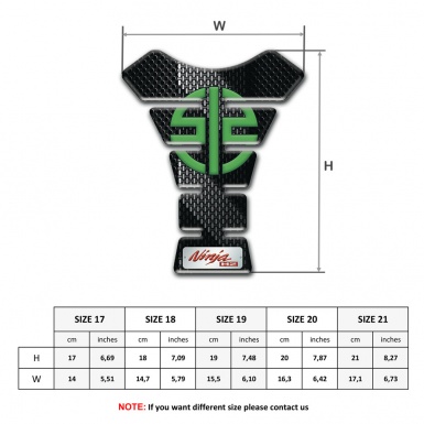 Kawasaki Tank Pad Protector Black Gray Carbon Design 