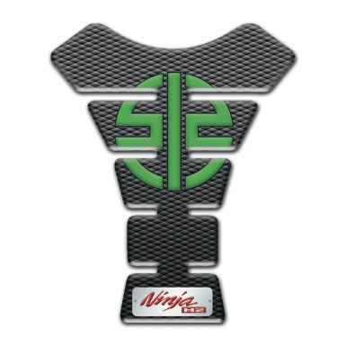 Kawasaki Tank Guard Pads Stylish Dark Design with Green Symbol Logo 