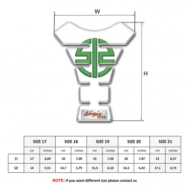 Kawasaki Tank Fuse White POrint Green Symbol Logo 