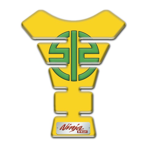 Kawasaki Tank Guard Pads Yellow Print Green Symbol Logo 