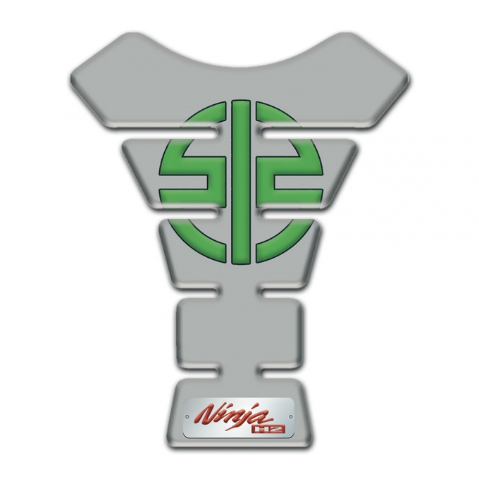Kawasaki Tank Fuse Gray Print Green Logo Symbol