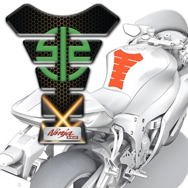Kawasaki Tank Pad Motorbike Orange X Lights Design 