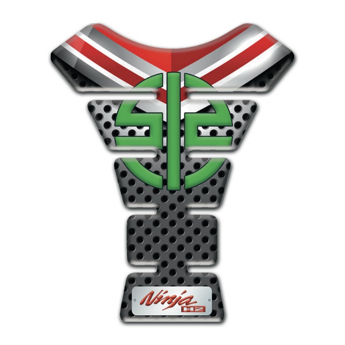 Kawasaki Tank Fuse Anti Slip Sticker with Green Logo Symbol Design 