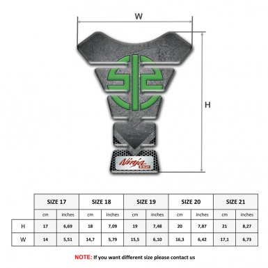 Kawasaki Tank Pad Protector Scratched Plate Design Green Logo Symbol