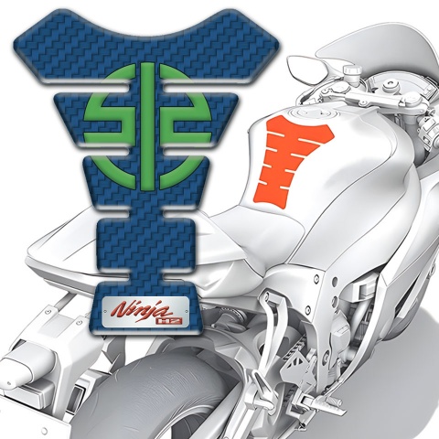 Kawasaki Tank Protector Navy Blue Carbon Ninja H2 Design 