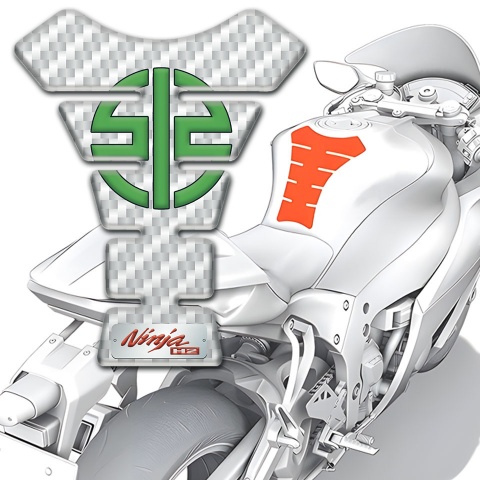 Kawasaki Tank Pad Protector White carbon Ninja H2 Design 