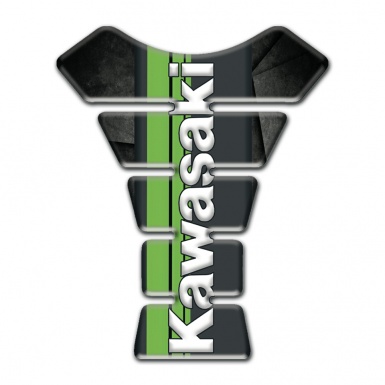 Kawasaki Tank Guard Pads Mixed Dark Colors base and Vertical White Logo 