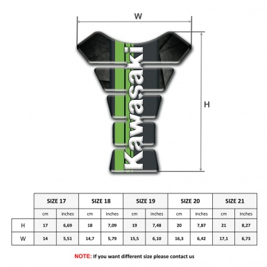 Kawasaki Tank Guard Pads Mixed Dark Colors base and Vertical White Logo 