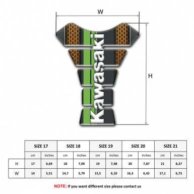 Kawasaki Tank Fuse Honeycomb Base Mitive and Green tape Logo Panel 