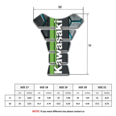 Kawasaki Tank Protector Gray Hexagons Base with Green Black logo Panel 