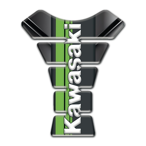 Kawasaki Tank Pad Protector Stylish Model with Vertical White Logo 
