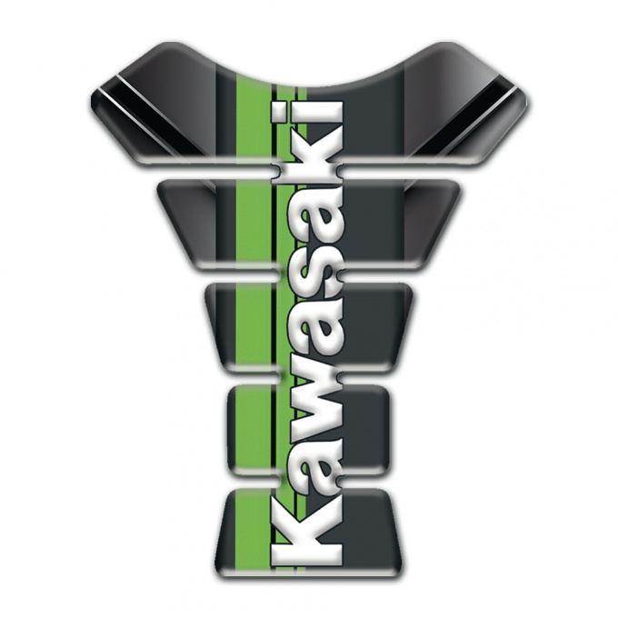 Kawasaki Tank Pad Protector Stylish Model with Vertical White Logo 