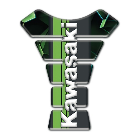 Kawasaki Tank Guard Pads High-Quality Model with Vertical Logo 